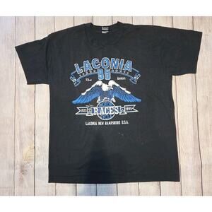 Fruit of the Loom Vintage 1995 Laconia Bike Week Black Shirt Adult L